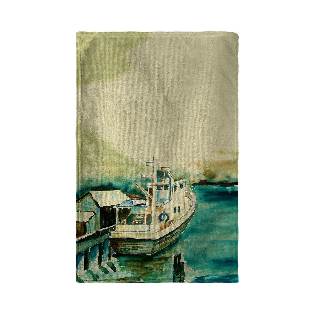 Oyster Boat Beach Towel. Picture 1