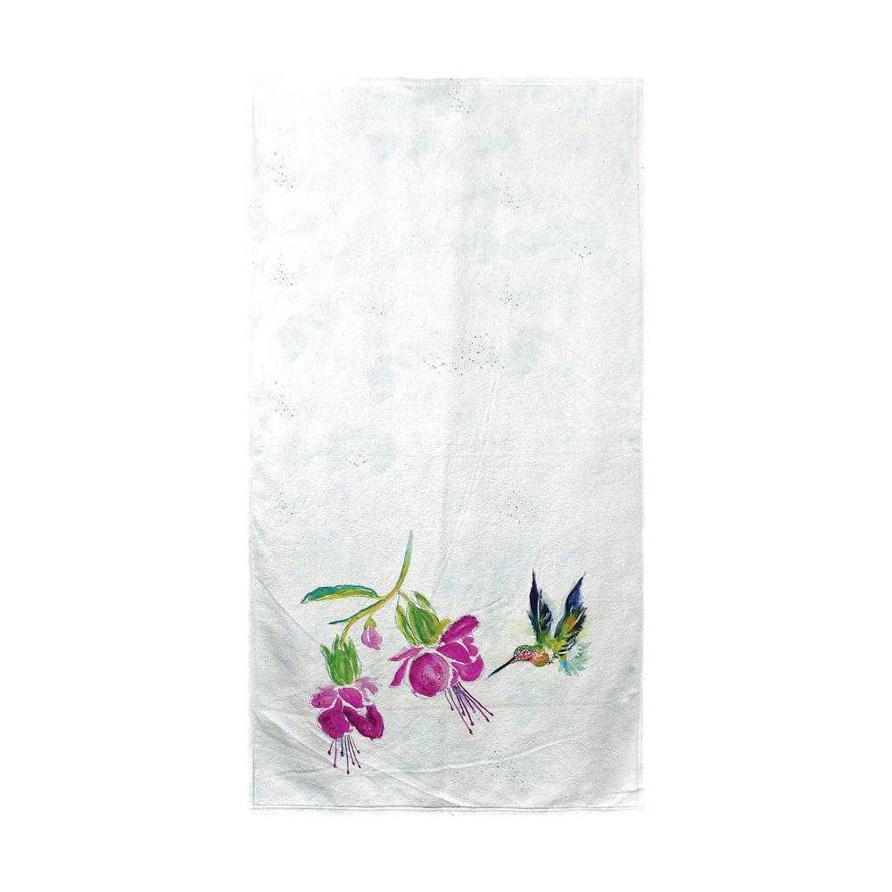 Purple Hummingbird Beach Towel. Picture 1