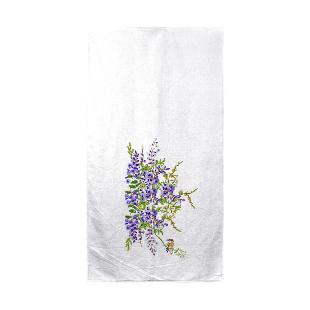 Wisteria & Bird Beach Towel. Picture 1