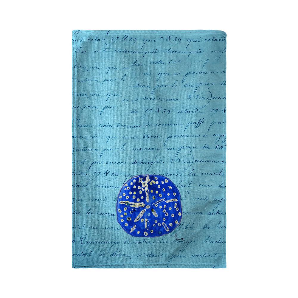 Blue Sand Dollar - Script Beach Towel. Picture 1