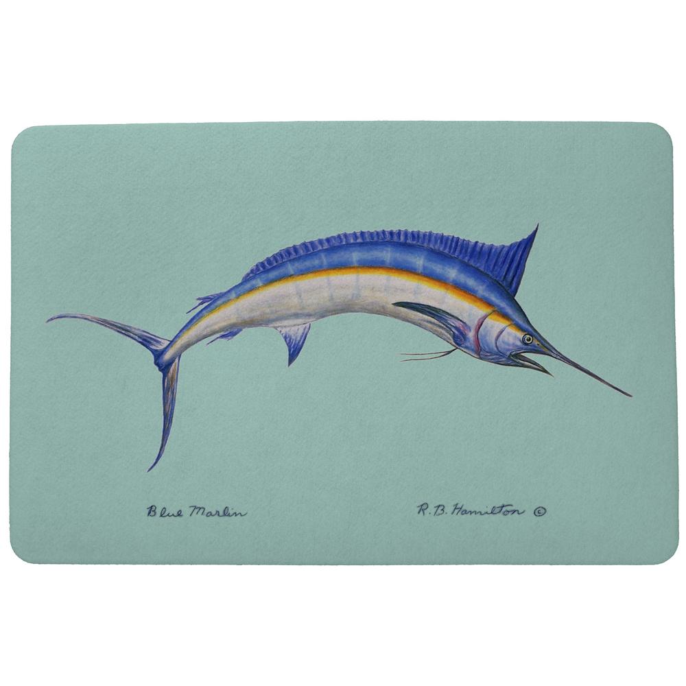Blue Marlin Door Mat 18x26. Picture 1
