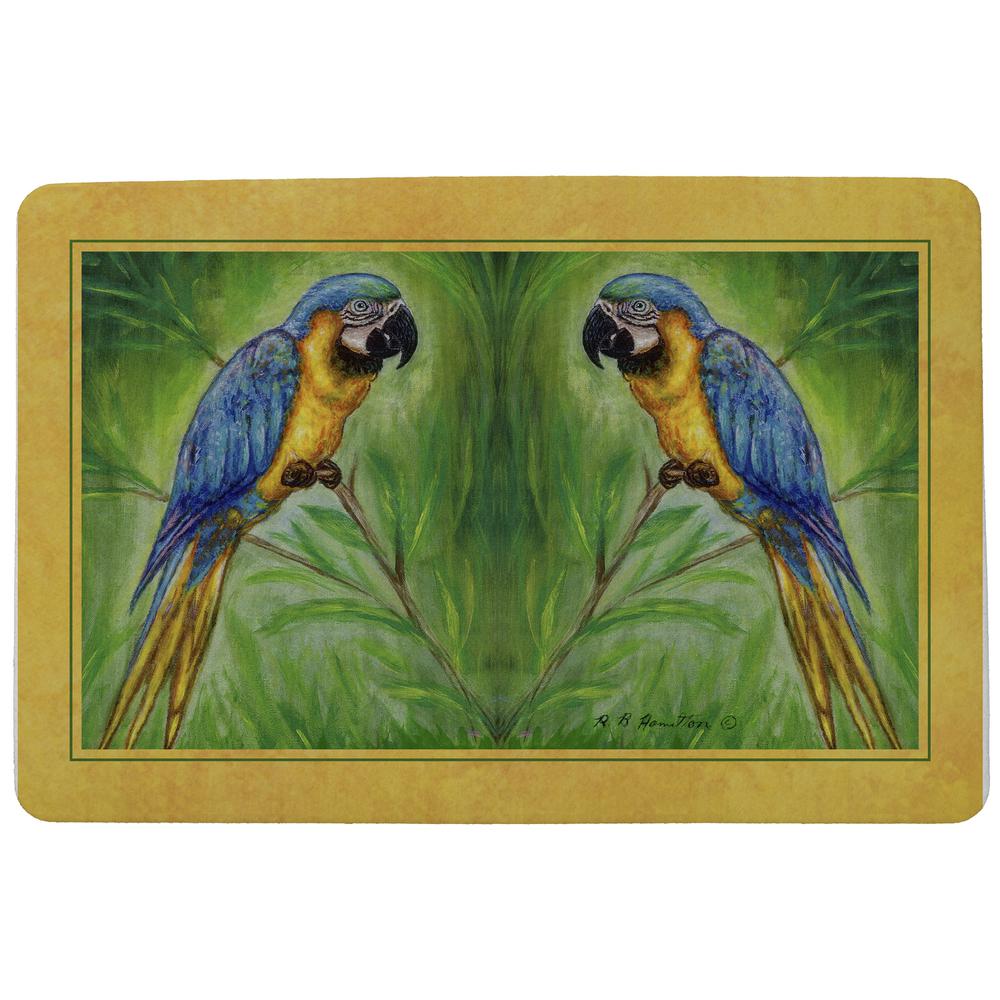 Blue Macaw Door Mat 18x26. Picture 1