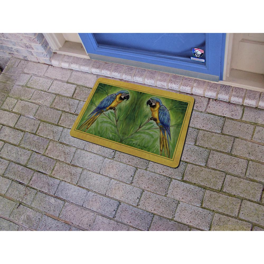 Blue Macaw Door Mat 18x26. Picture 2