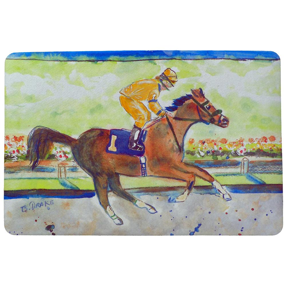 Racing Horse Gold Door Mat 18x26. Picture 1