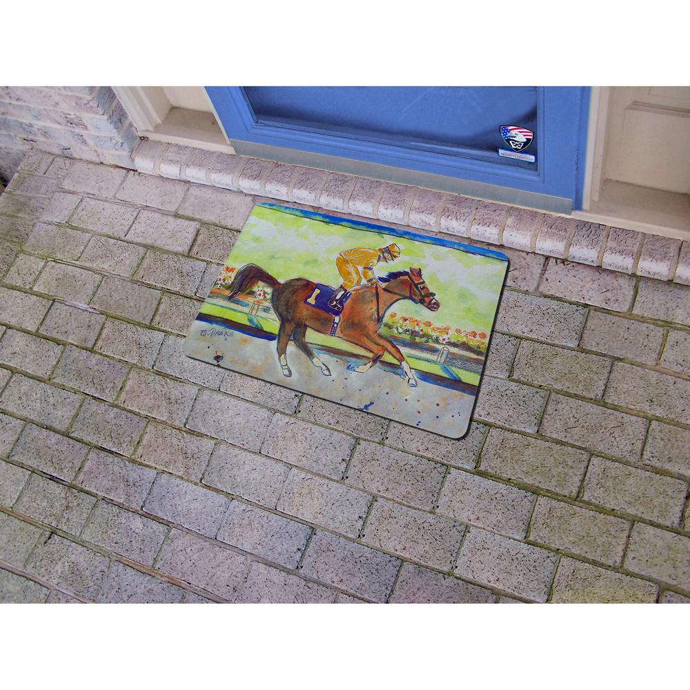 Racing Horse Gold Door Mat 18x26. Picture 2