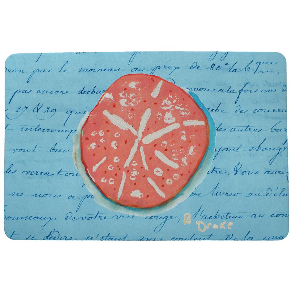 Coral Sand Dollar Door Mat 18x26. Picture 1