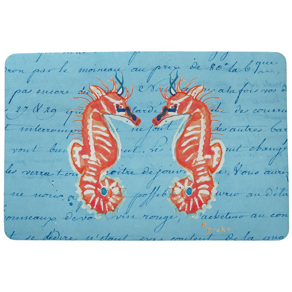 Coral Seahorses Door Mat 18x26. Picture 1