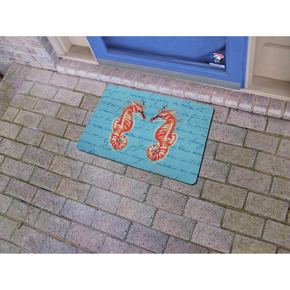 Coral Seahorses Door Mat 18x26. Picture 2