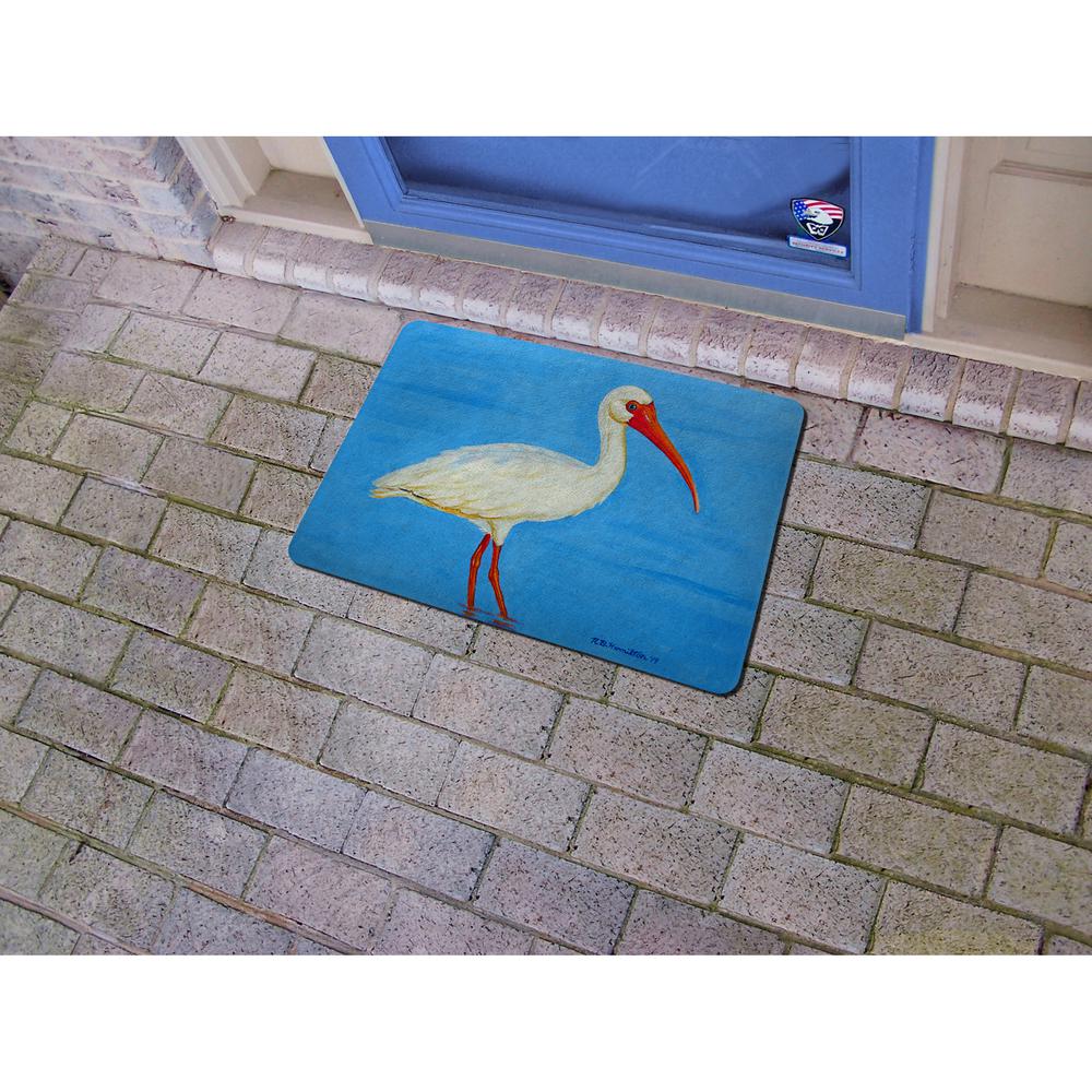 Posing White Ibis Door Mat 18"x26". Picture 2