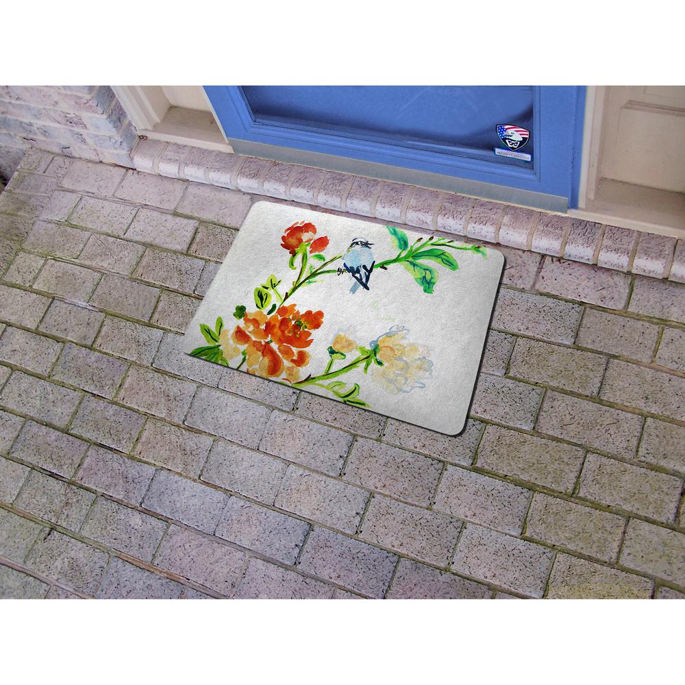 Blue Bird & Flowers Door Mat 18x26. Picture 2