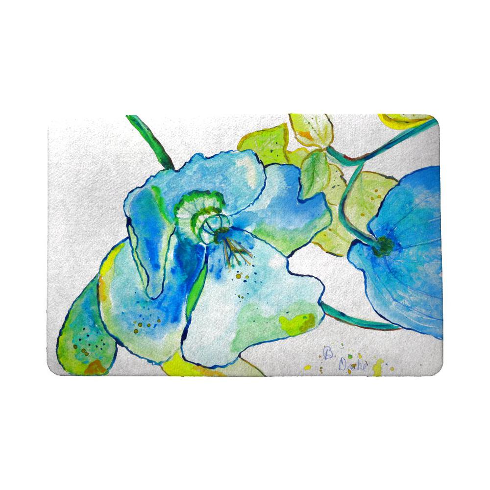 Blue Hibiscus Door Mat 18x26. Picture 1