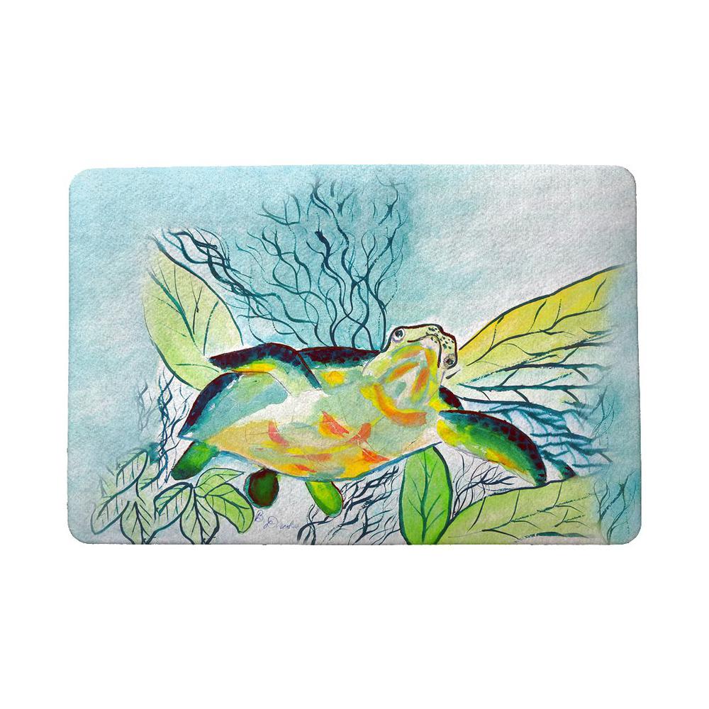 Smiling Sea Turtle Door Mat 18x26. Picture 1