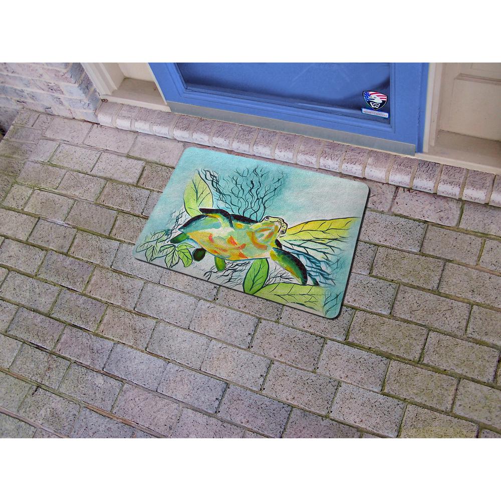 Smiling Sea Turtle Door Mat 18x26. Picture 2
