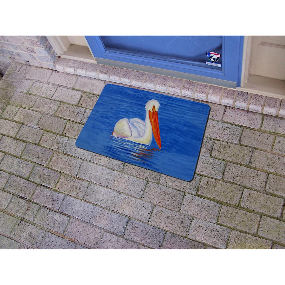 White Pelican Portrait Door Mat 18x26. Picture 2