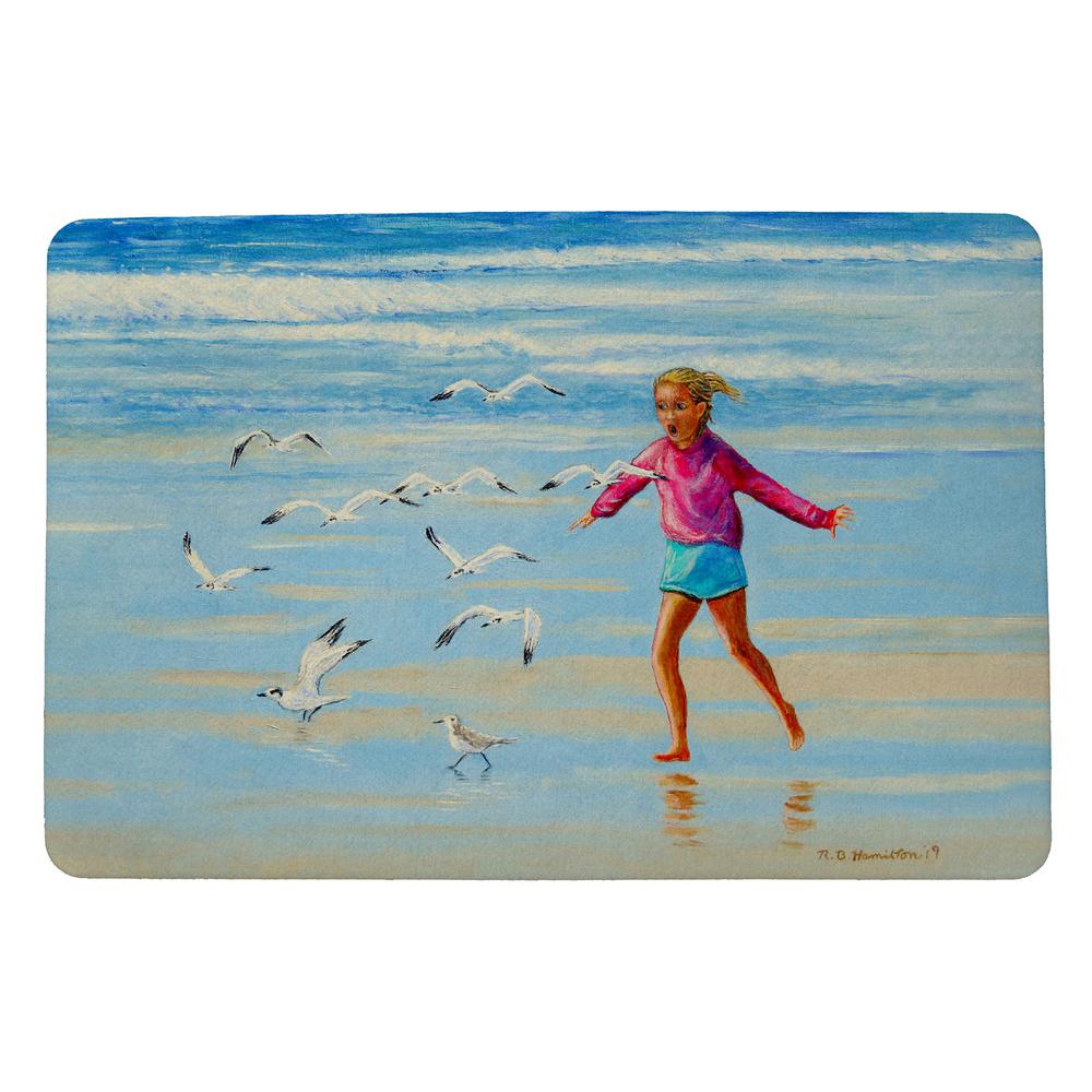 Chasing Gulls Door Mat 18x26. Picture 1