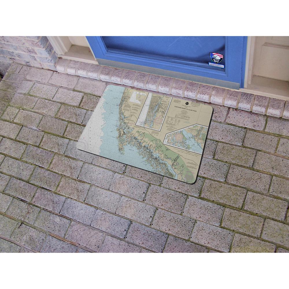 Naples - Chatham River to Clam Pass, FL Nautical Map Door Mat 18x26. Picture 2