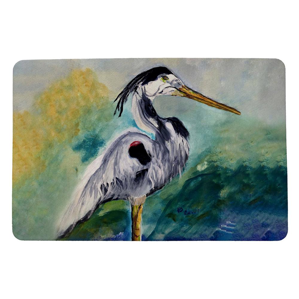 Betsy's Blue Heron Door Mat 18x26. Picture 1