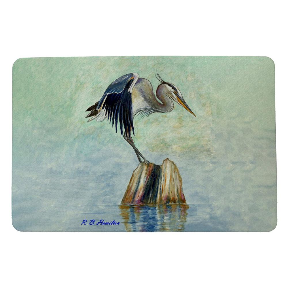 Balancing Heron Door Mat 18x26. Picture 1