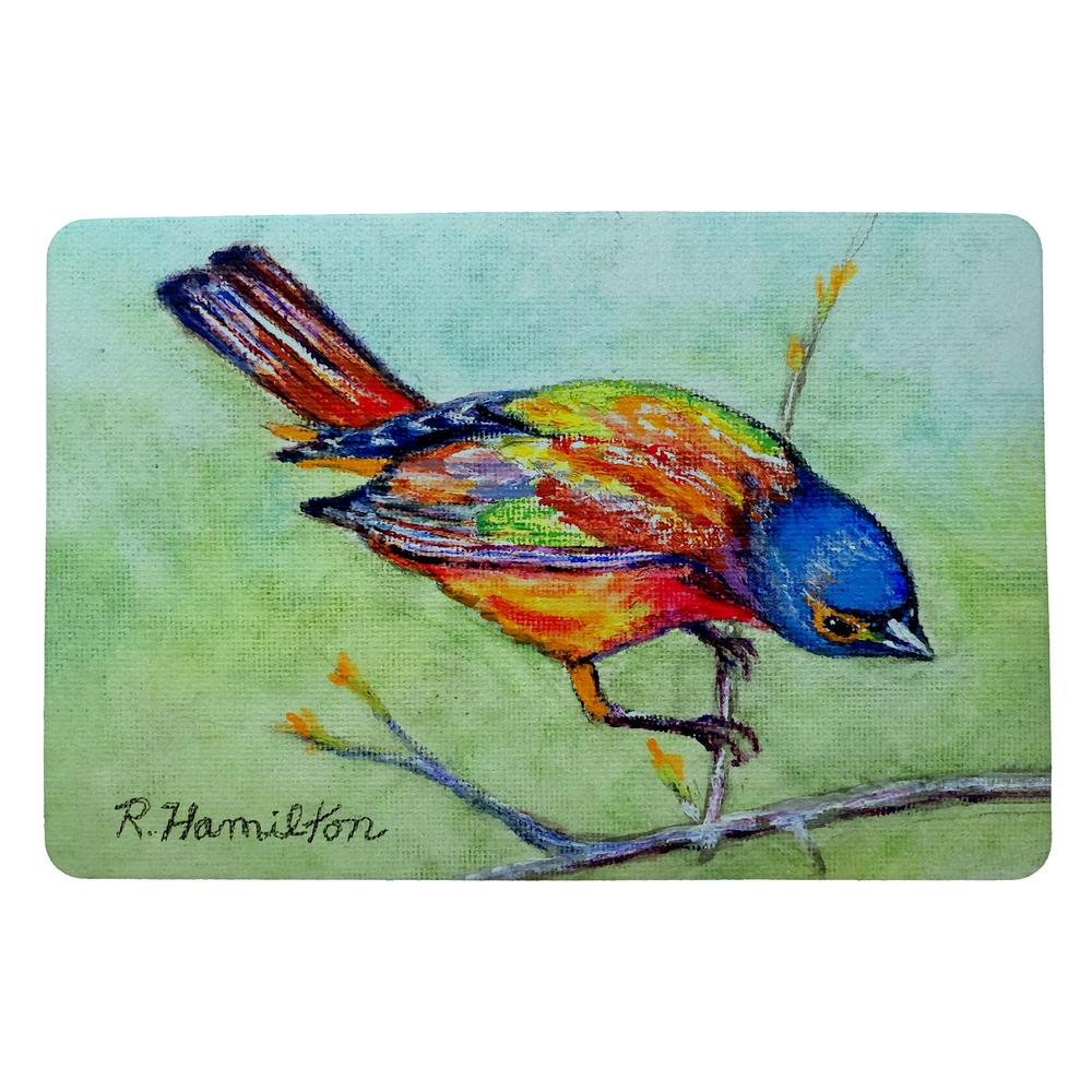 Painted Bunting Door Mat, 18x26. Picture 1