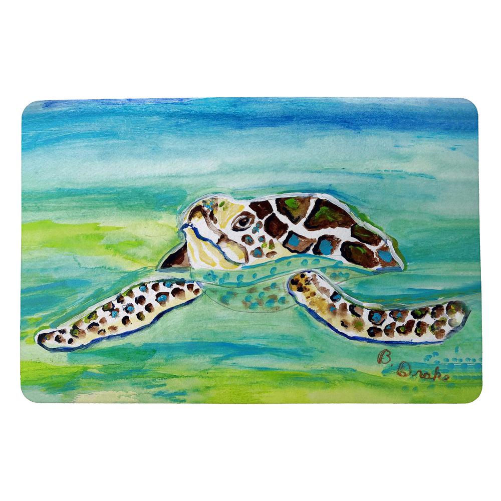 Sea Turtle Surfacing Small Door Mat. Picture 1