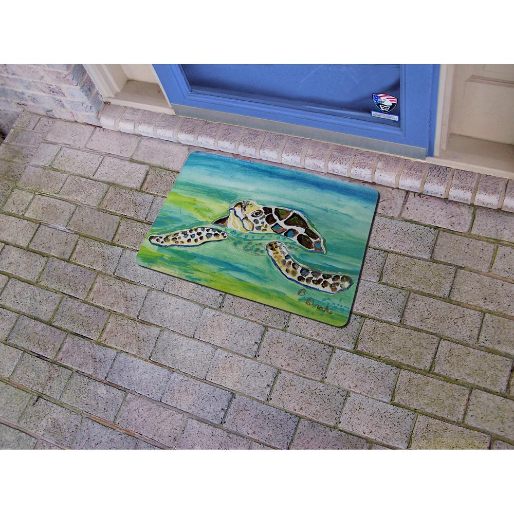 Sea Turtle Surfacing Small Door Mat. Picture 2