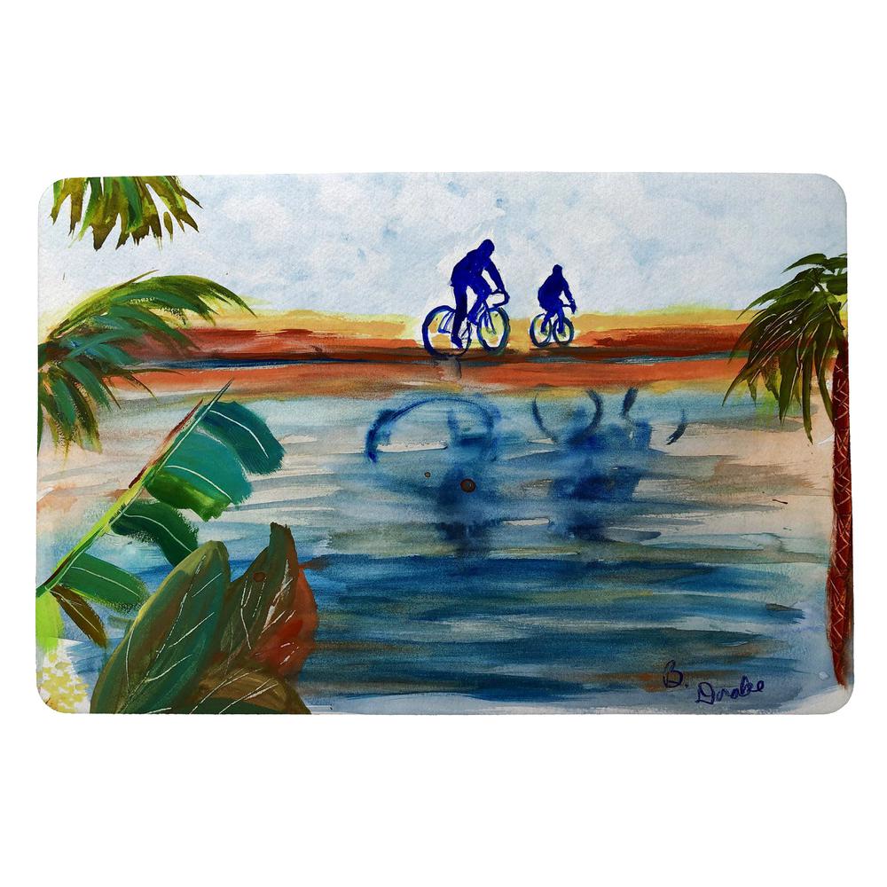 Two Bikers Small Door Mat. Picture 1