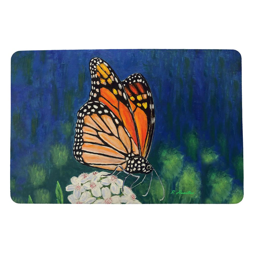 Monarch & Flower Door Mat 18x26. Picture 1