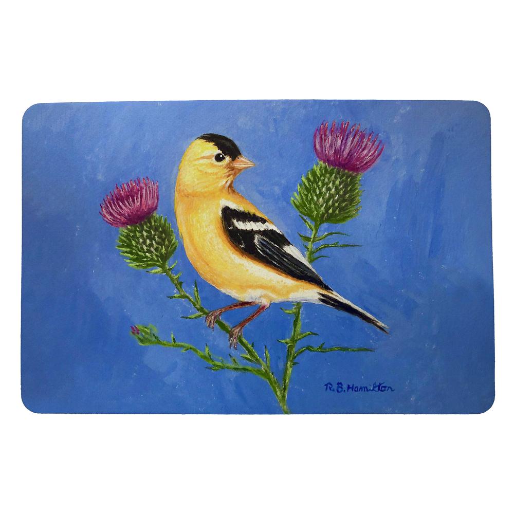 Goldfinch & Thistle Door Mat 18x26. Picture 1