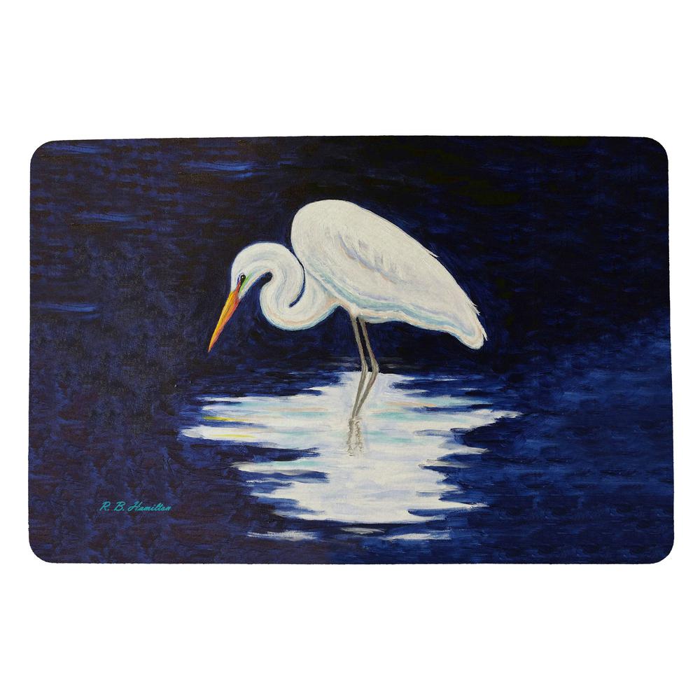 Reflecting Egret Door Mat 18x26. Picture 1