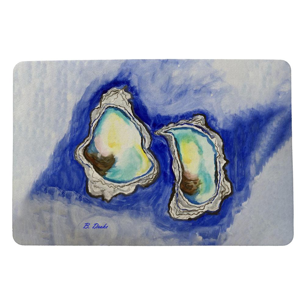 Aqua Oysters Door Mat 18x26. Picture 1