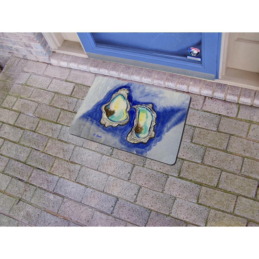 Aqua Oysters Door Mat 18x26. Picture 2