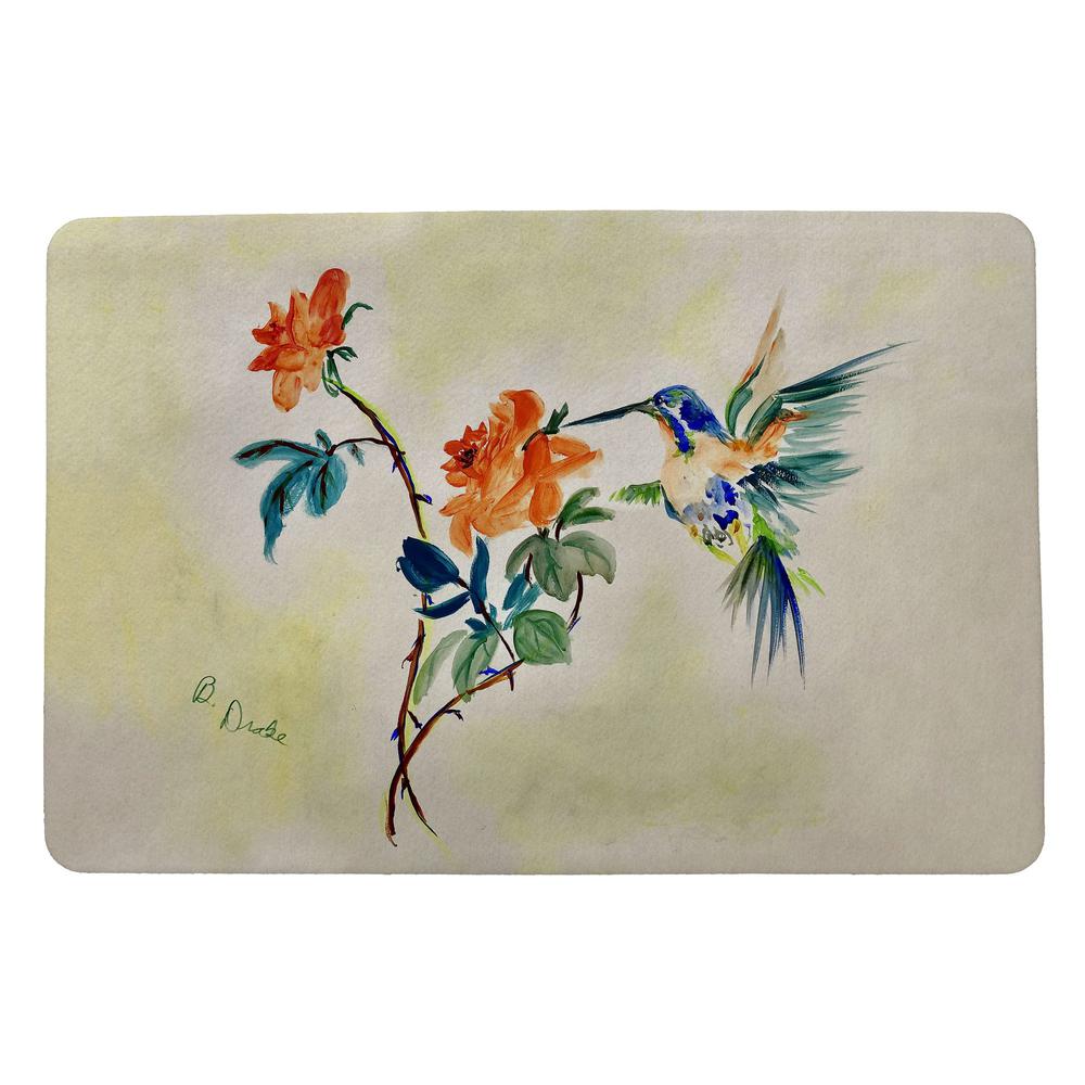 Hummingbird & Rose Door Mat 18x26. Picture 1