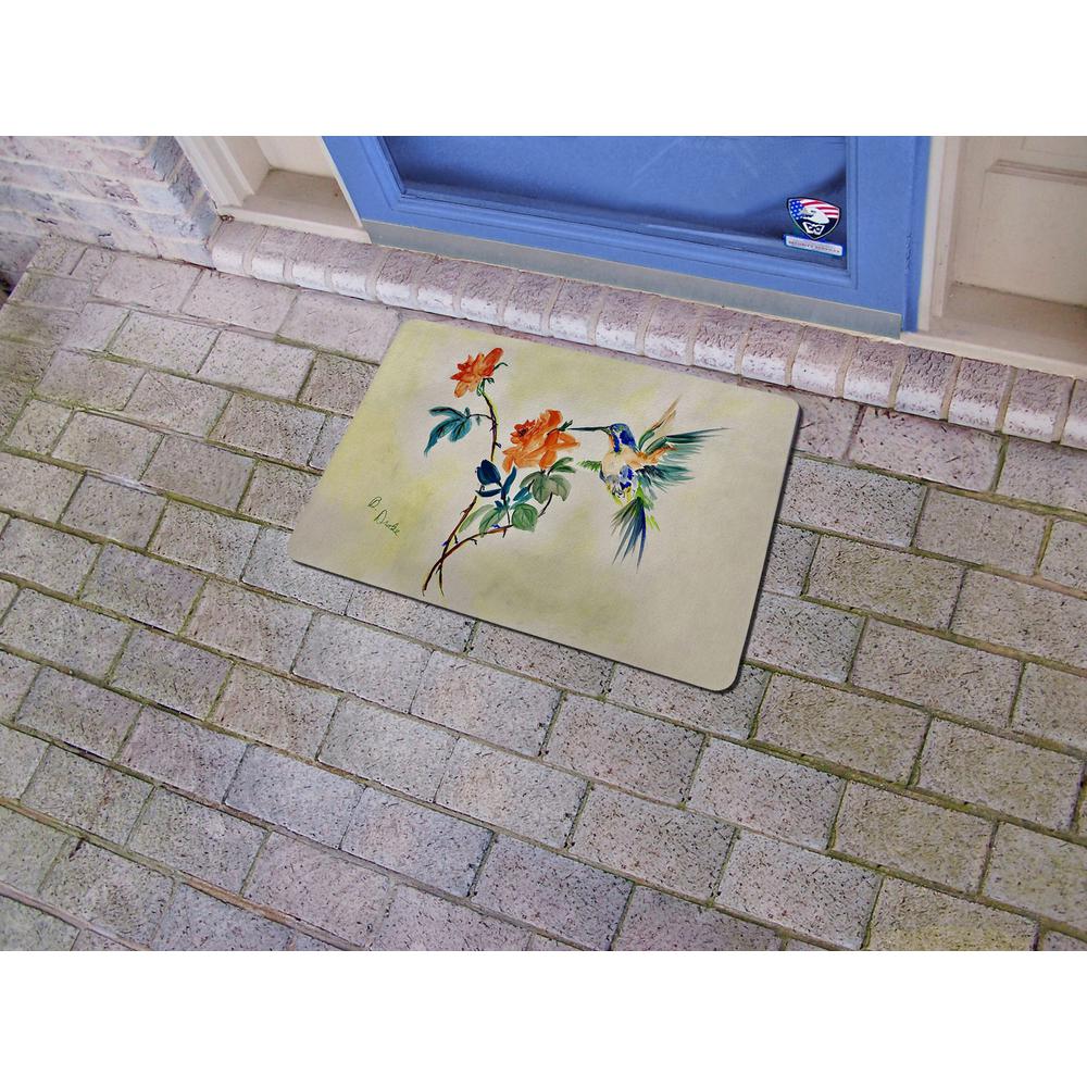 Hummingbird & Rose Door Mat 18x26. Picture 2