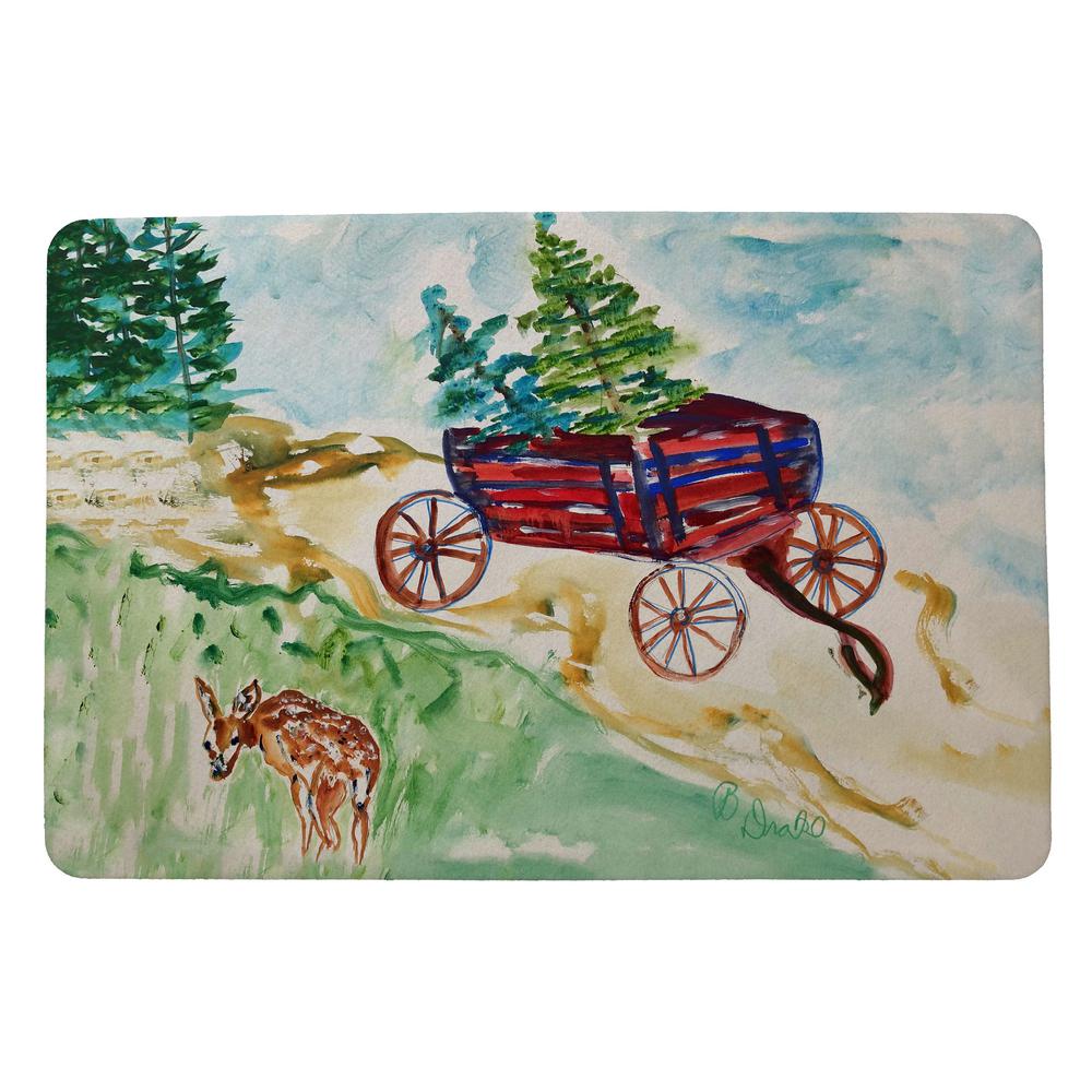Christmas Wagon Door Mat 18x26. Picture 1