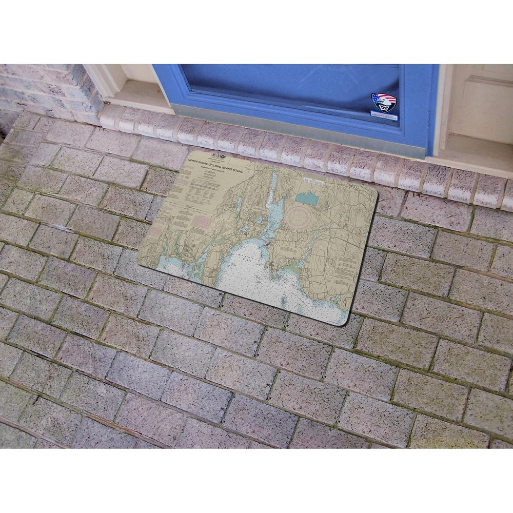 North Shore Long Island to Niantic Bay, CT Nautical Map Door Mat 18x26. Picture 2