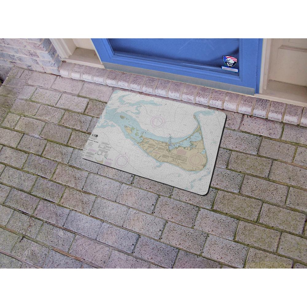 Nantucket Island, MA Nautical Map Door Mat Small. Picture 2