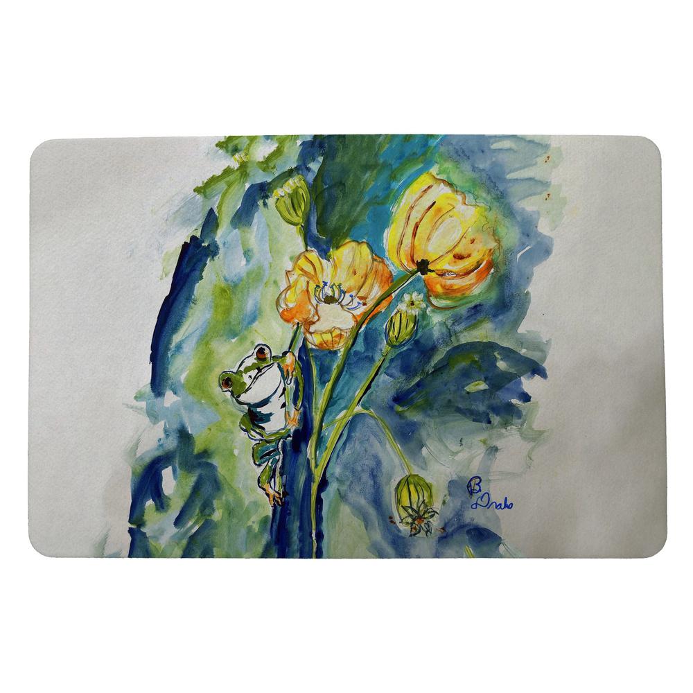 Frog & Flower Door Mat 18x26. Picture 1