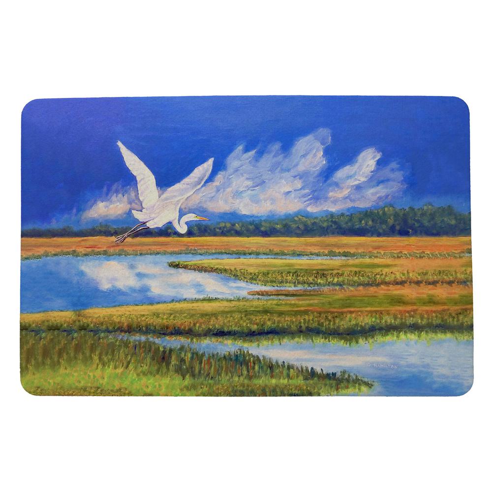 Flying Egret Door Mat 18x26. Picture 1