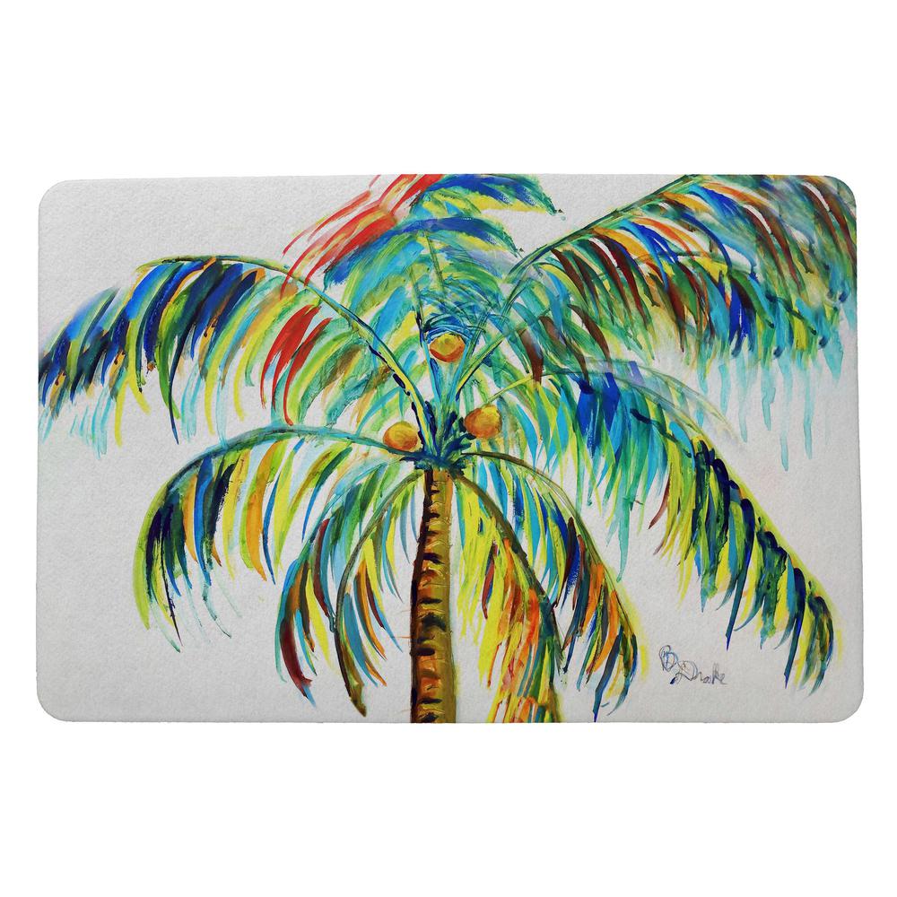 Multi-Color Palm Door Mat 18x26. Picture 1