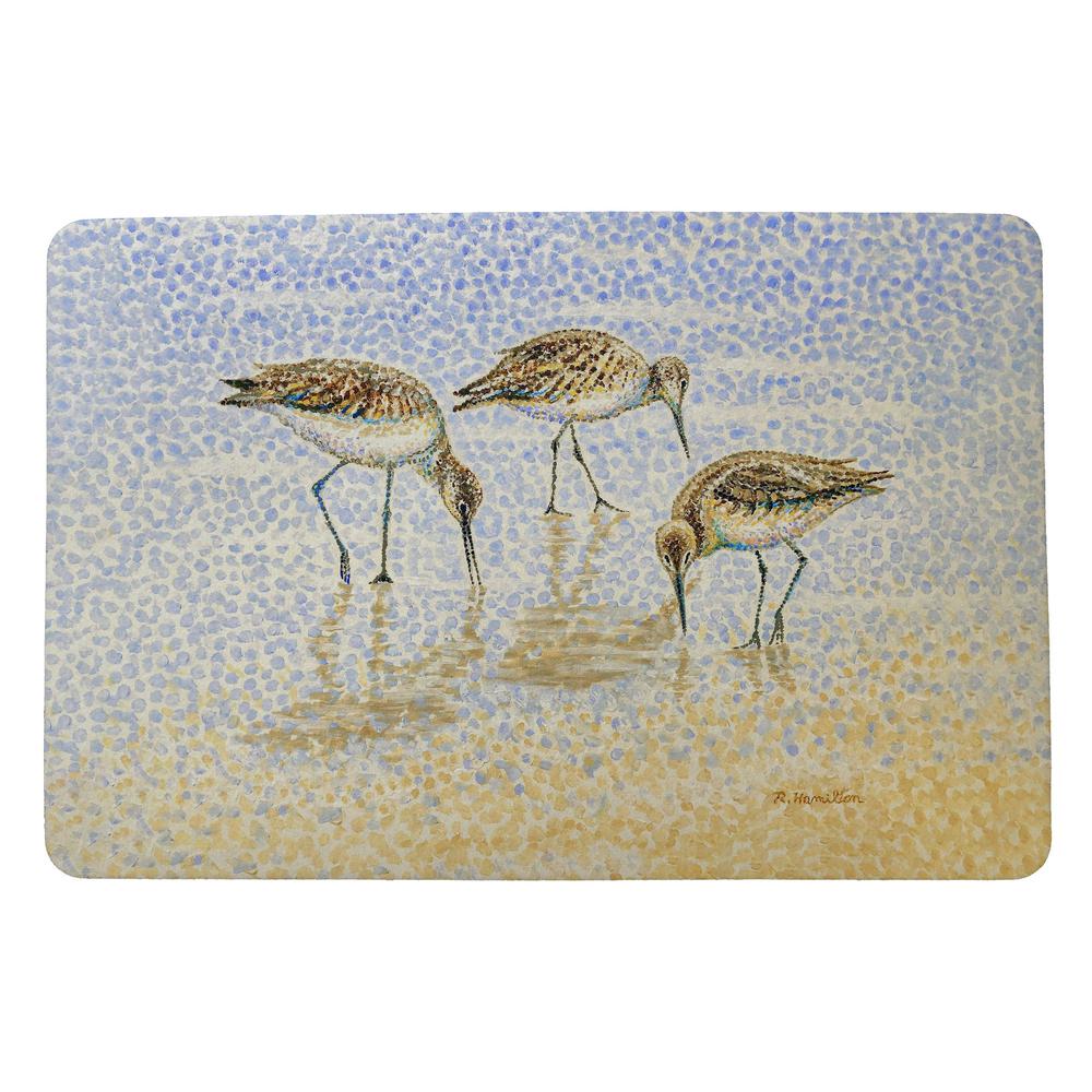 Willet Sandpipers Feeding Door Mat 18x26. Picture 1