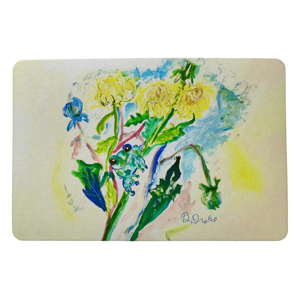 Frog & Flowers Door Mat 18x26. Picture 1