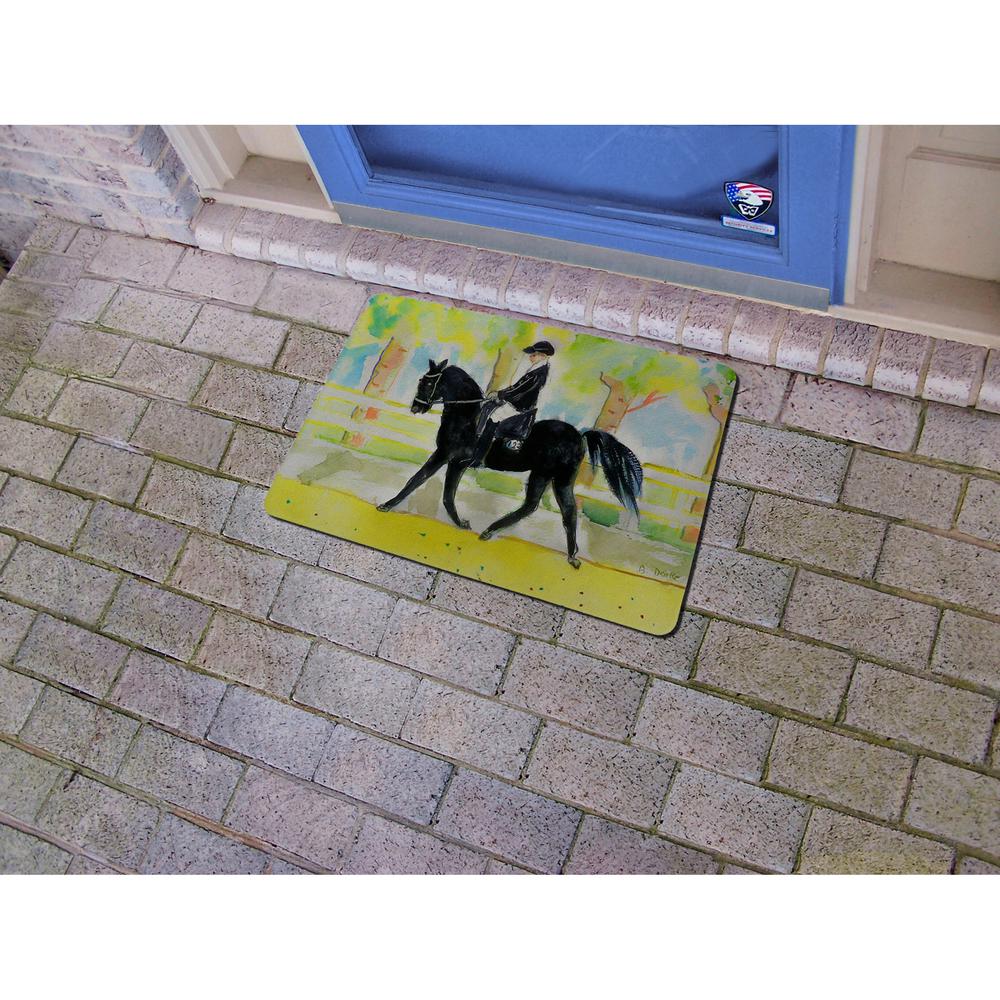 Black Horse Rider Door Mat 18x26. Picture 2