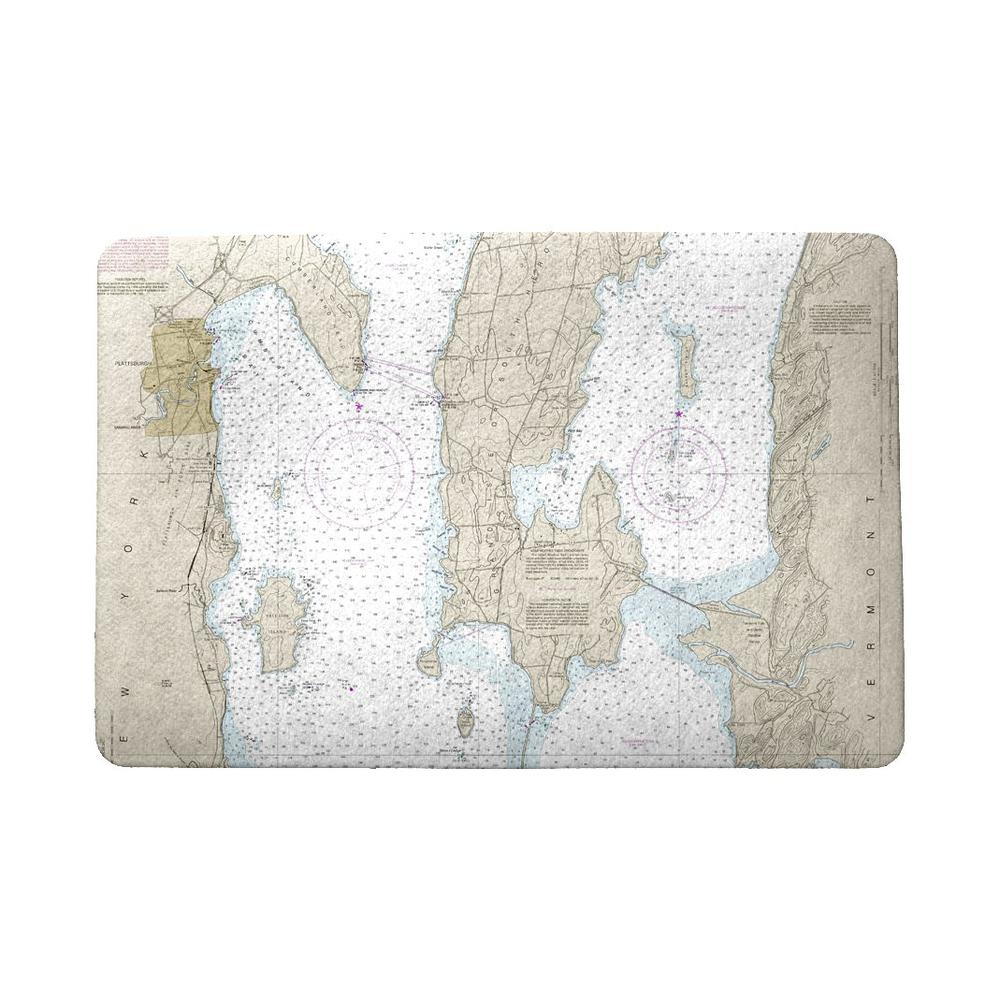 Cumberland Head to Four Brothers Islands, VT Nautical Map Door Mat 18x26. Picture 1