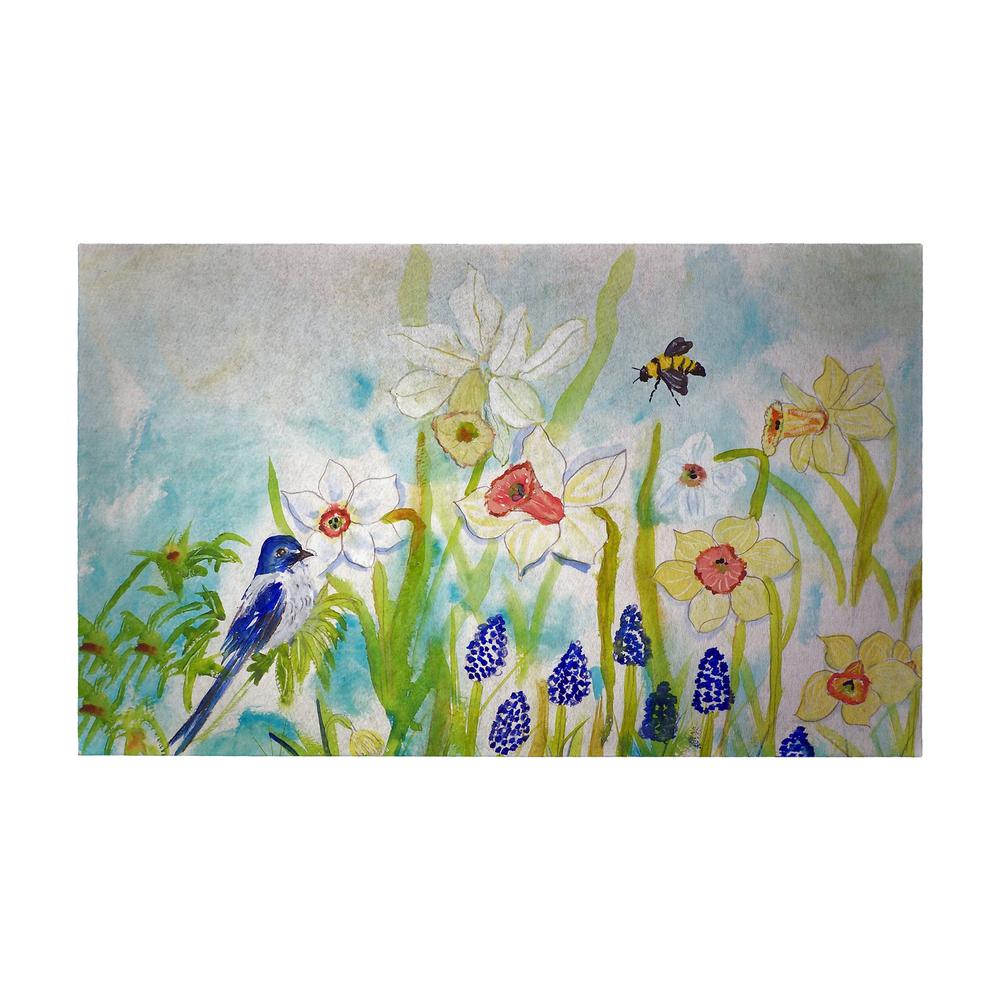 Bird & Daffodil Door Mat 18x26. Picture 1