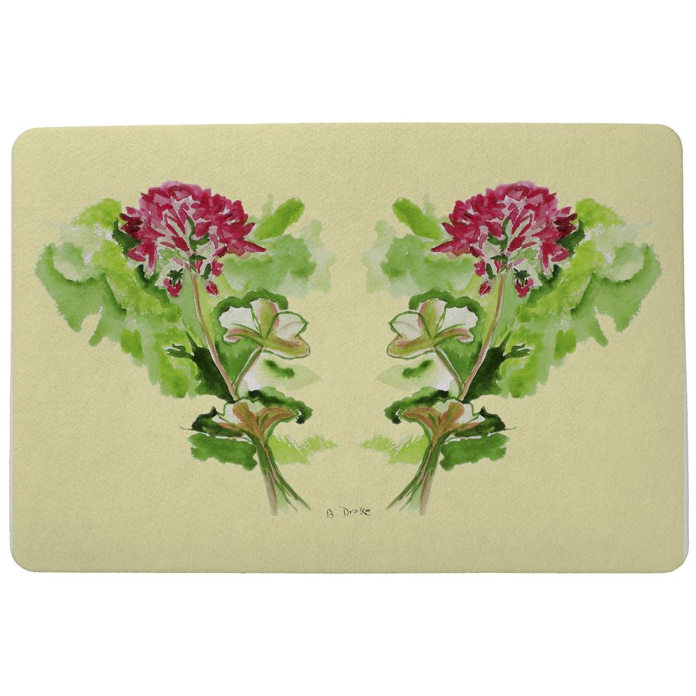 Geraniums Door Mat 18x26. Picture 1