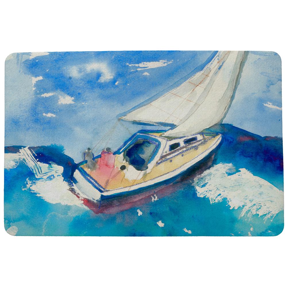 Betsy's Sailboat Door Mat 18x26. Picture 1