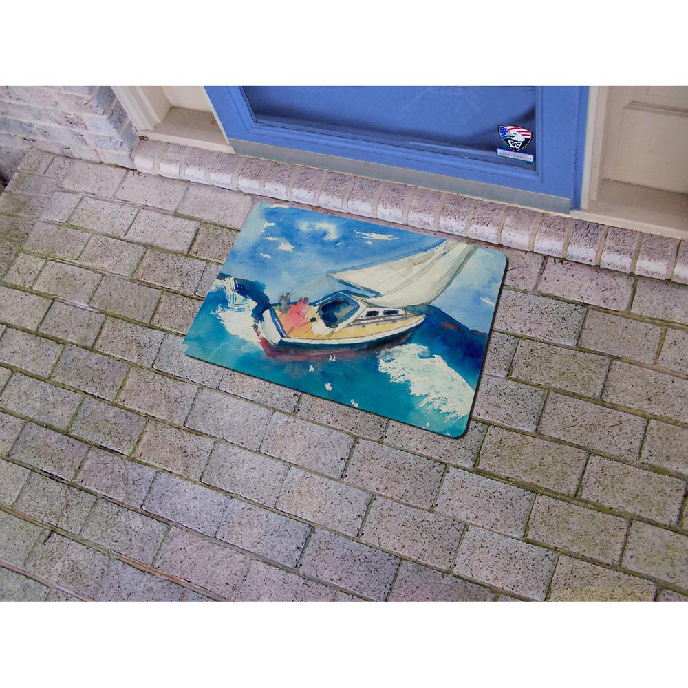 Betsy's Sailboat Door Mat 18x26. Picture 2