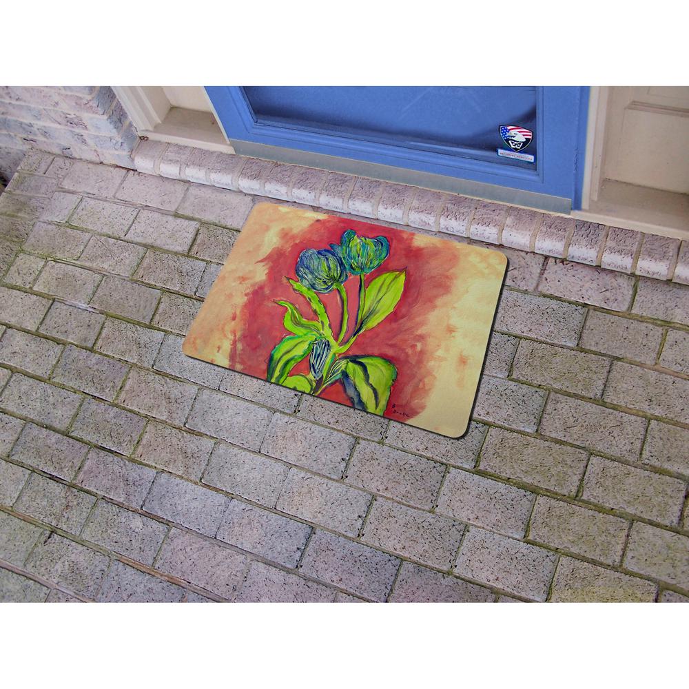Tulips in Peach Door Mat 18x26. Picture 2