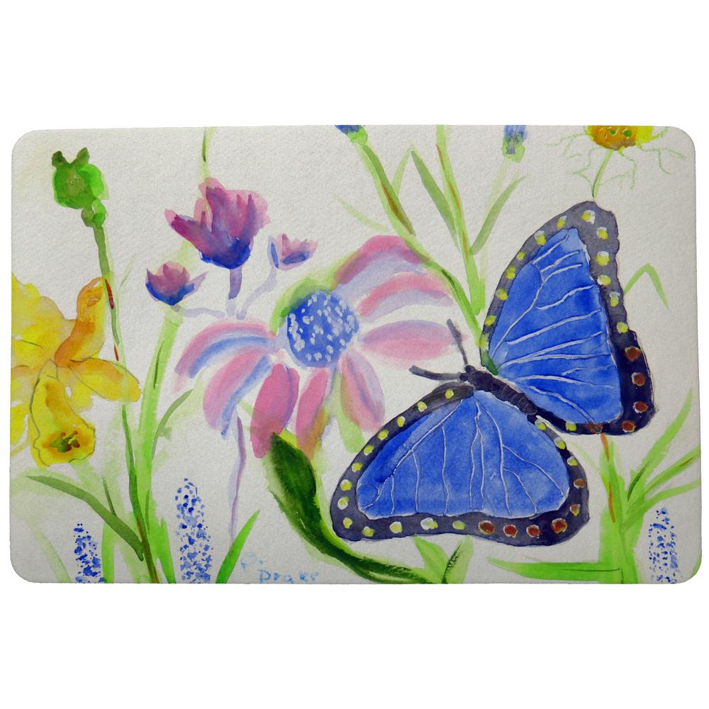 Betsy's Blue Morpho Door Mat 18x26. Picture 1