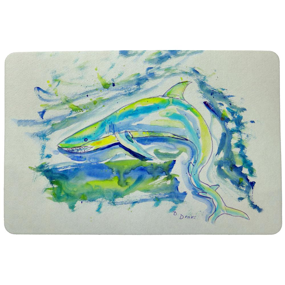 Green Shark Door Mat 18x26. Picture 1